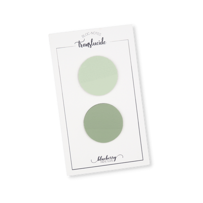 Bloc notes autocollant translucide Cercle - Duo vert - Blueberry Papeterie
