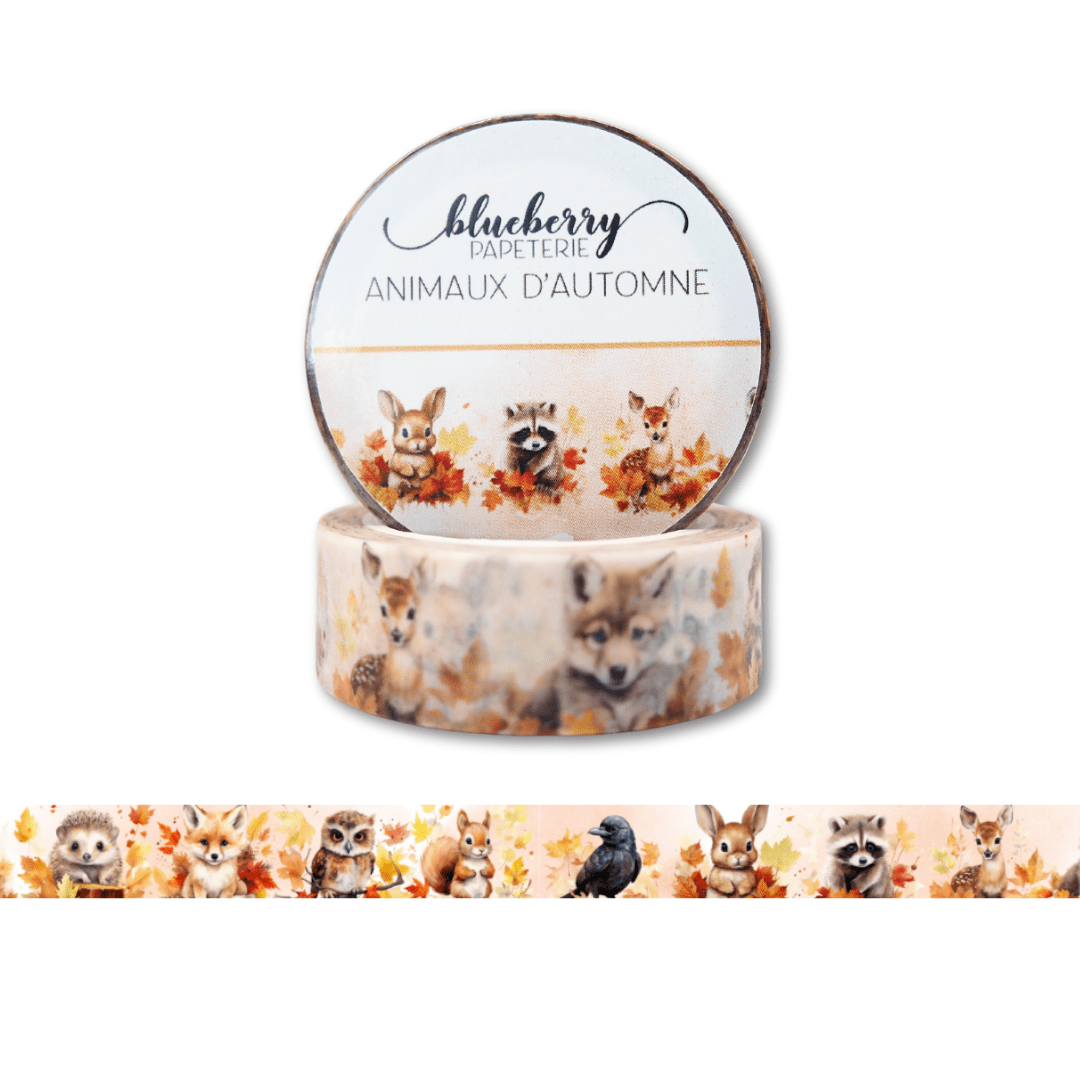 Ruban Washi - Animaux d'automne - Blueberry Papeterie