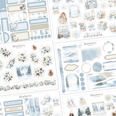 Collection d'autocollants Fleur de givre