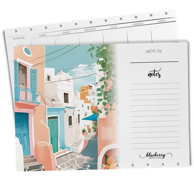 Individual inserts for wall calendar - World scenes