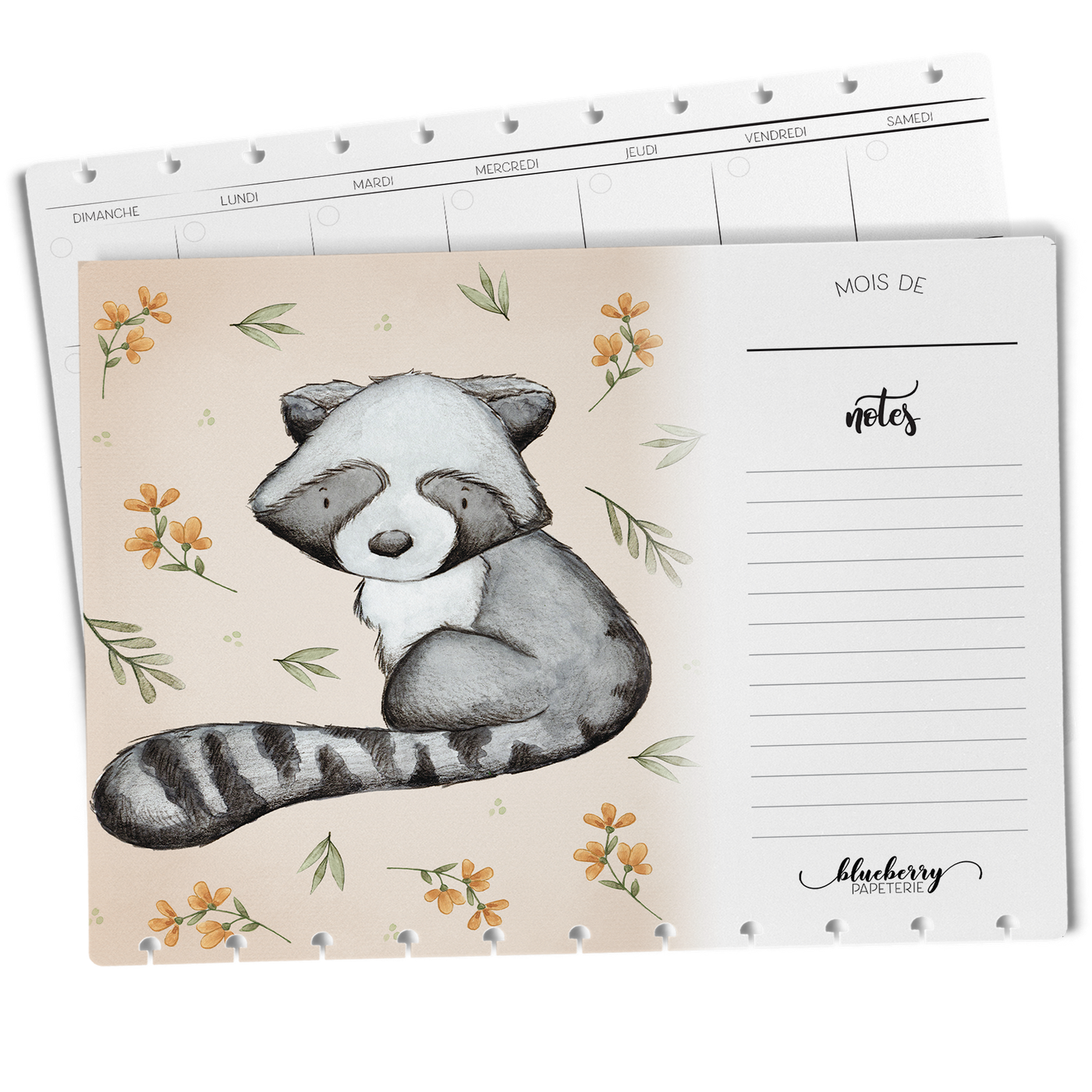 Individual insert for wall calendar - Cute animals