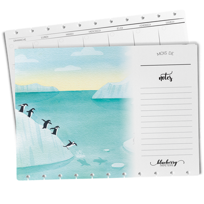 Individual insert for wall calendar - Watercolor landscapes