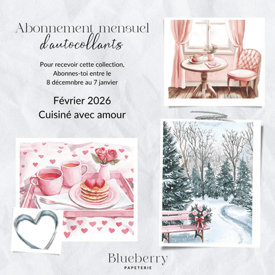 Abonnement mensuel d'autocollants - Blueberry Papeterie