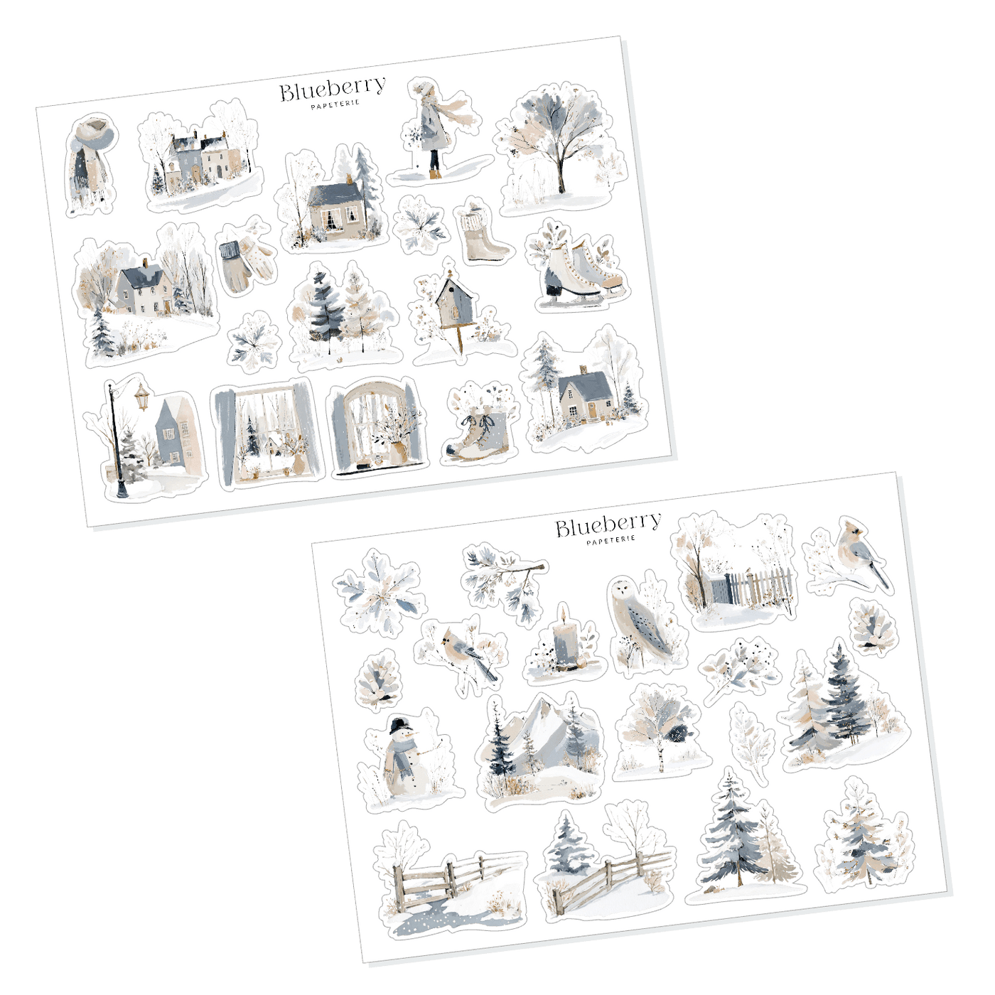 Autocollants Art d'hiver - Blueberry Papeterie