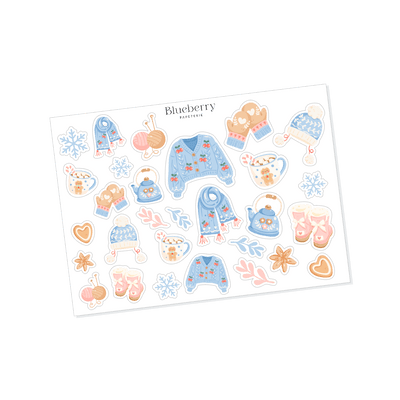 Autocollants Douceur d'hiver - Blueberry Papeterie