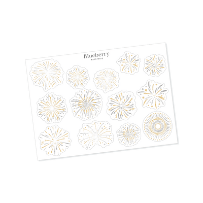 Autocollants Feux d'artifice - Transparent - Blueberry Papeterie