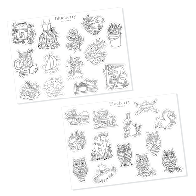 Autocollants Illustrations saisonnières - 2e édition - Blueberry Papeterie