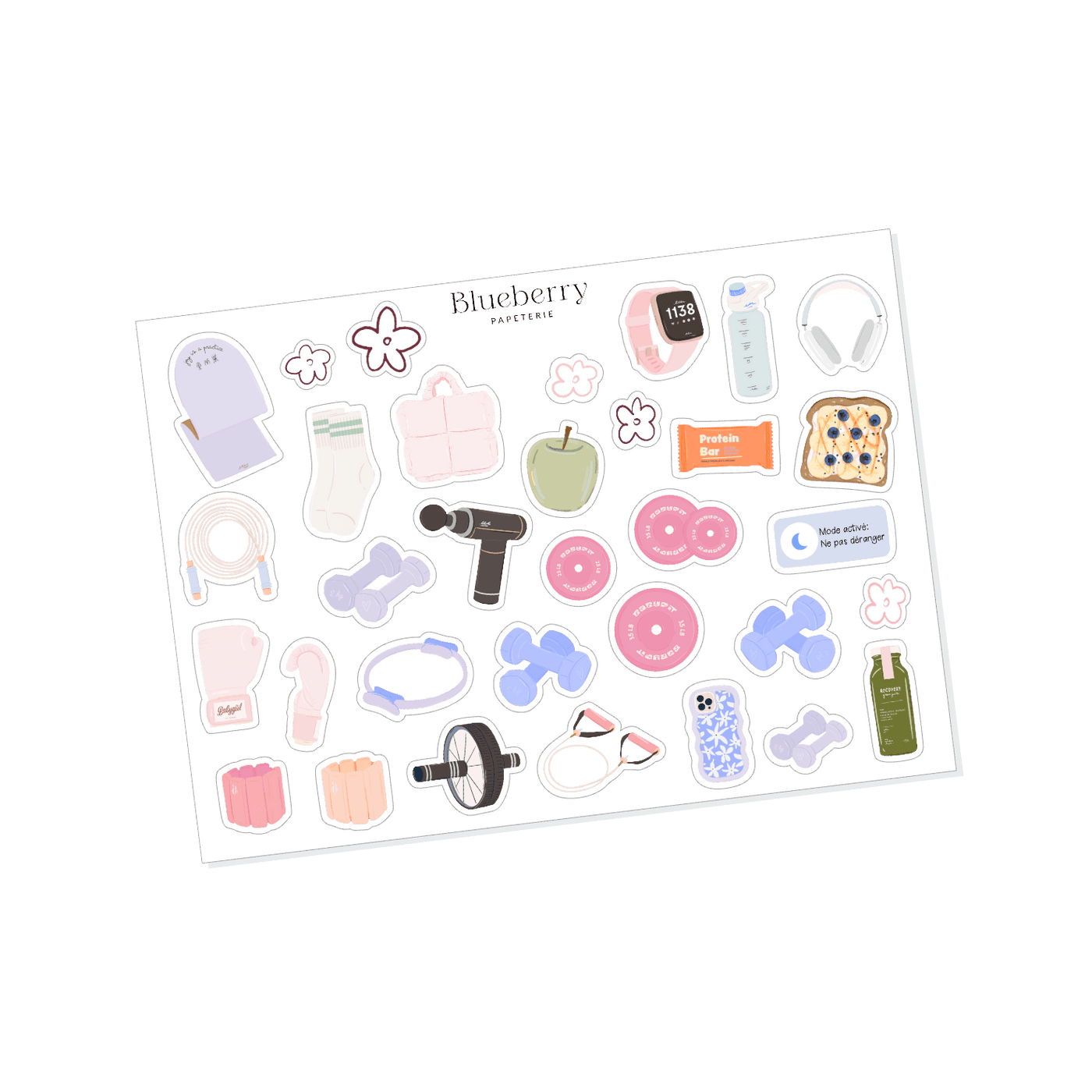 Autocollants Parcours bien - être - Blueberry Papeterie
