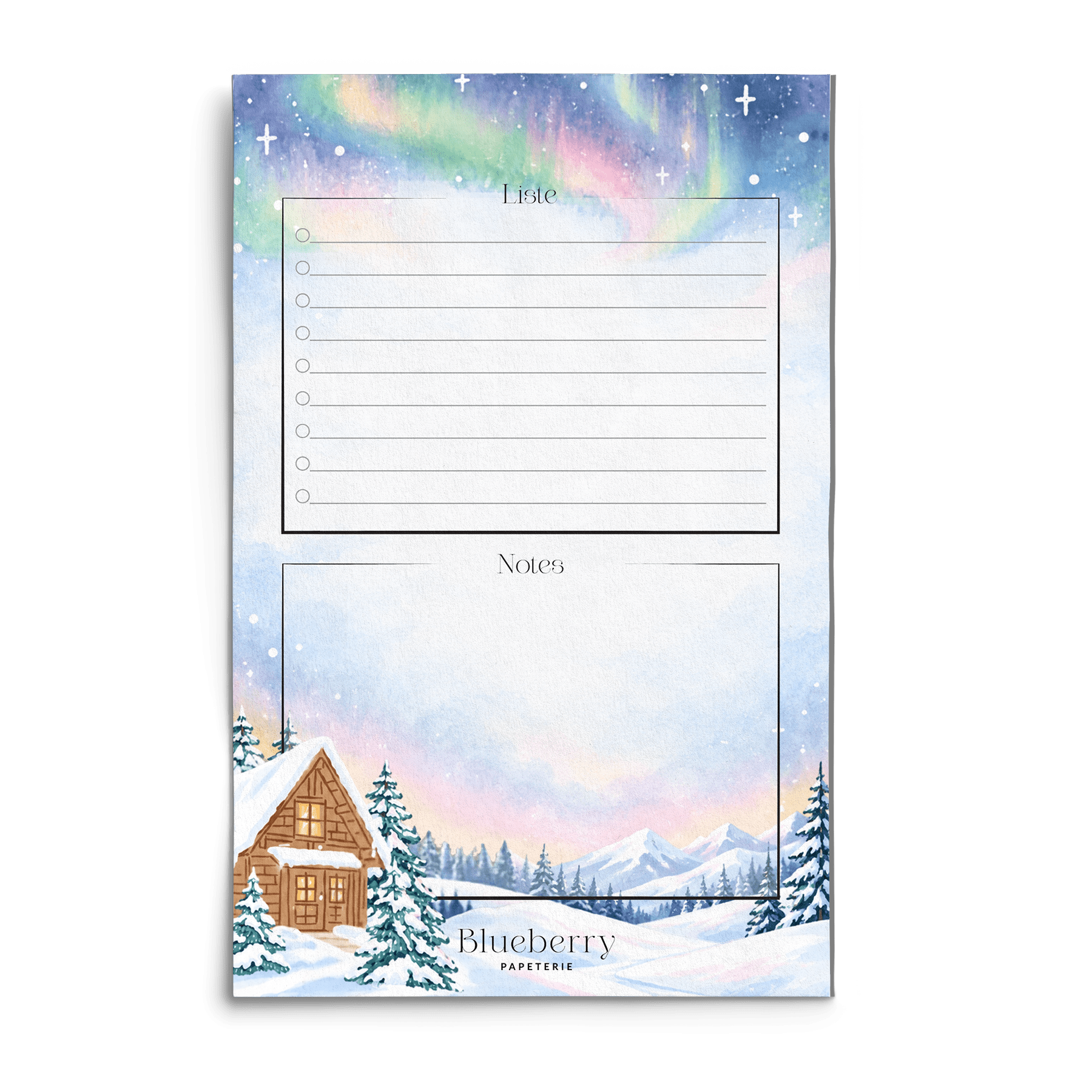 Translucent Notepad Bloc note Aurores boréales – Blueberry Papeterie