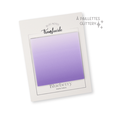 Bloc notes autocollant translucide à paillettes - Prune - Blueberry Papeterie