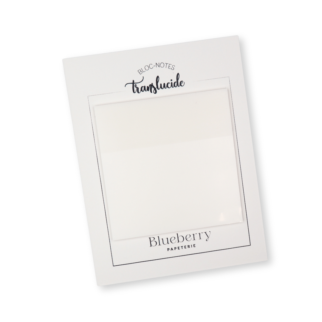 Bloc notes autocollant translucide - Blanc - Blueberry Papeterie