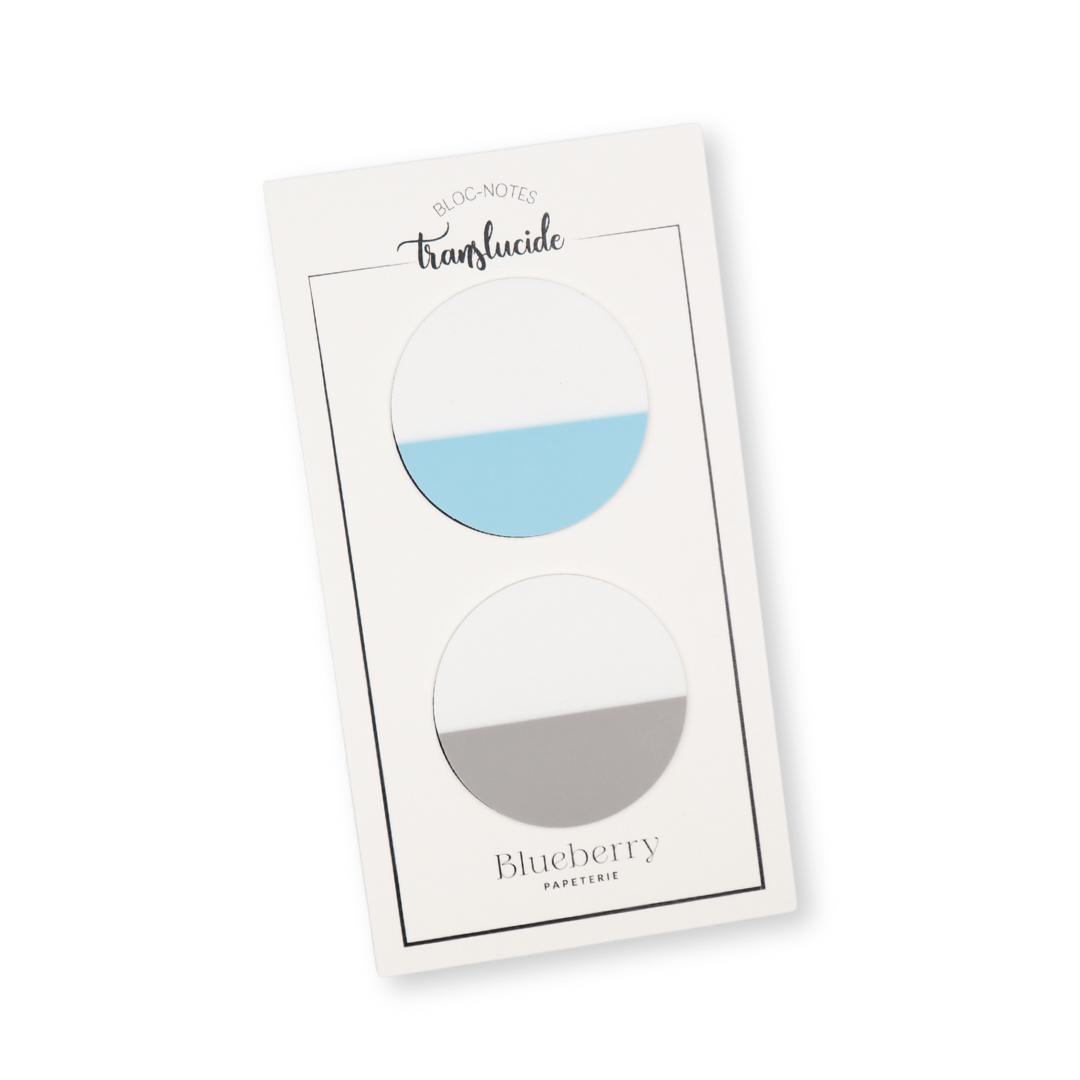 Bloc notes autocollant translucide Cercle - Duo Alpin - Blueberry Papeterie
