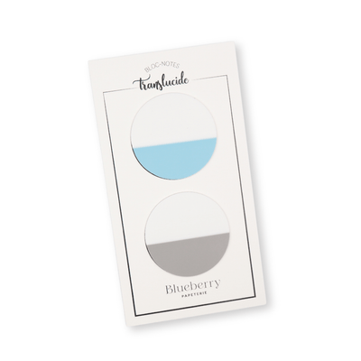 Bloc notes autocollant translucide Cercle - Duo Alpin - Blueberry Papeterie
