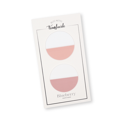 Bloc notes autocollant translucide Cercle - Duo Argile - Blueberry Papeterie