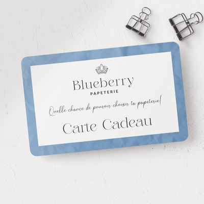 Carte cadeau Blueberry Papeterie - Blueberry Papeterie