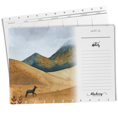 Individual insert for wall calendar - Watercolor landscapes