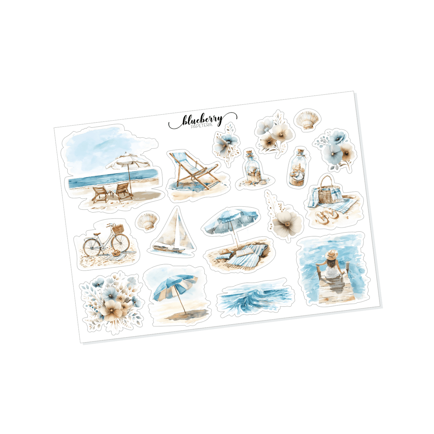 Collection d'autocollants Château de sable - Blueberry Papeterie