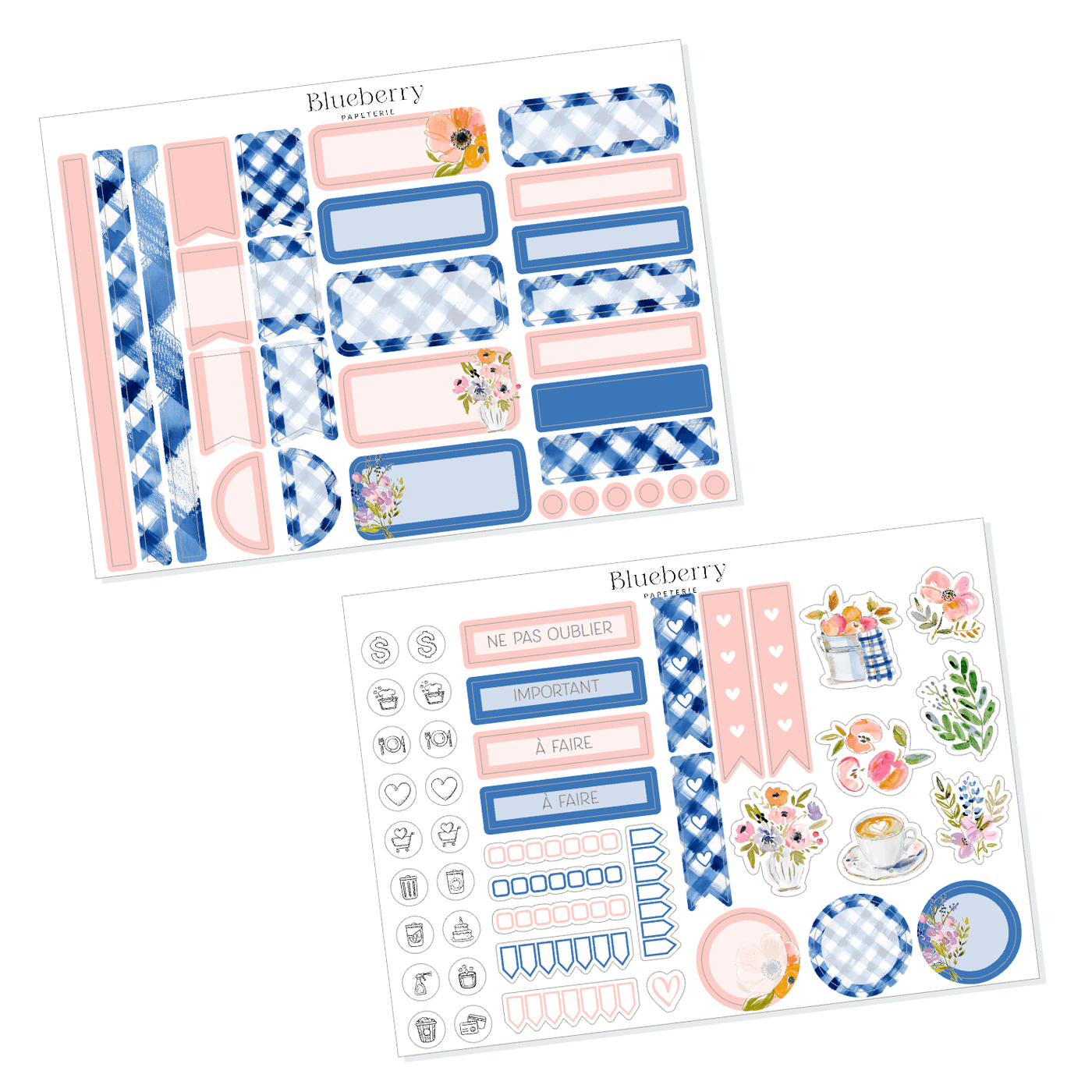 Collection d'autocollants Cottage - Blueberry Papeterie