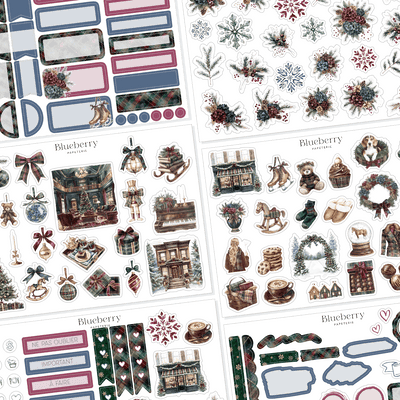 Collection d'autocollants Élegantes traditions - Blueberry Papeterie