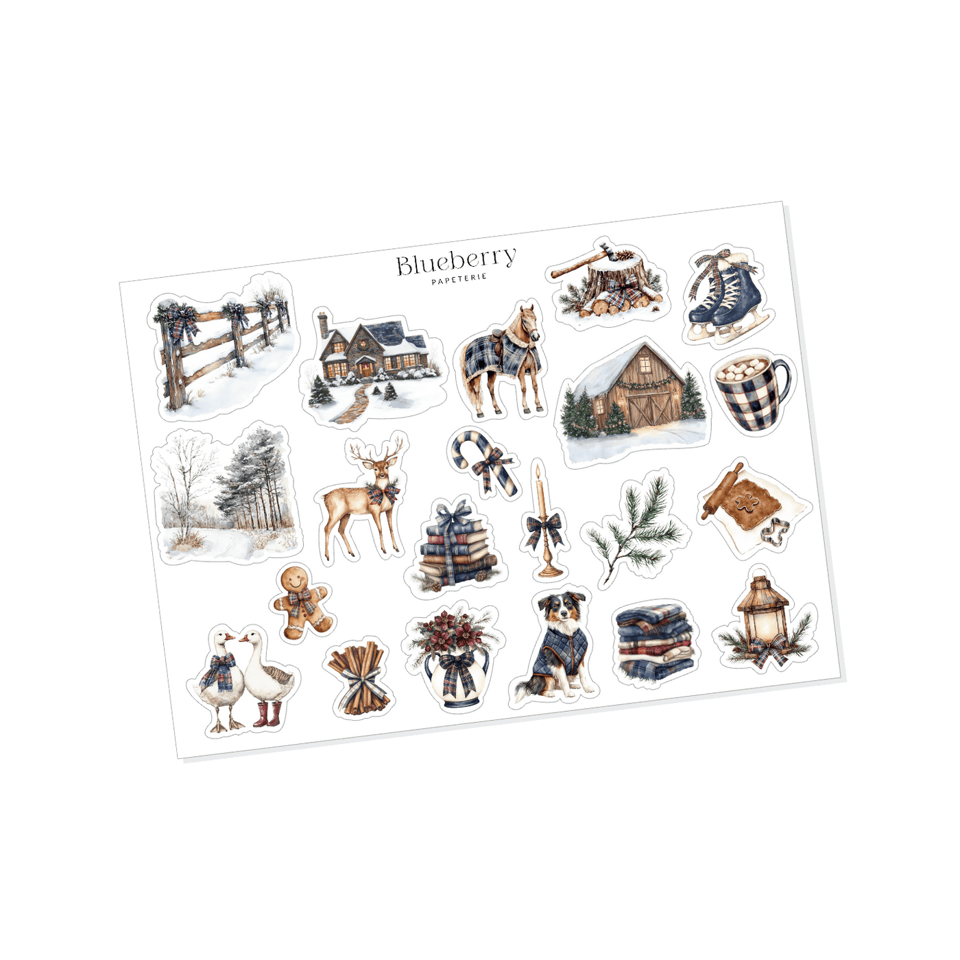 Collection d'autocollants Élegantes traditions - Blueberry Papeterie
