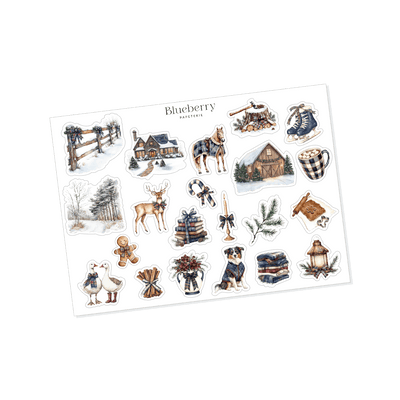 Collection d'autocollants Élegantes traditions - Blueberry Papeterie