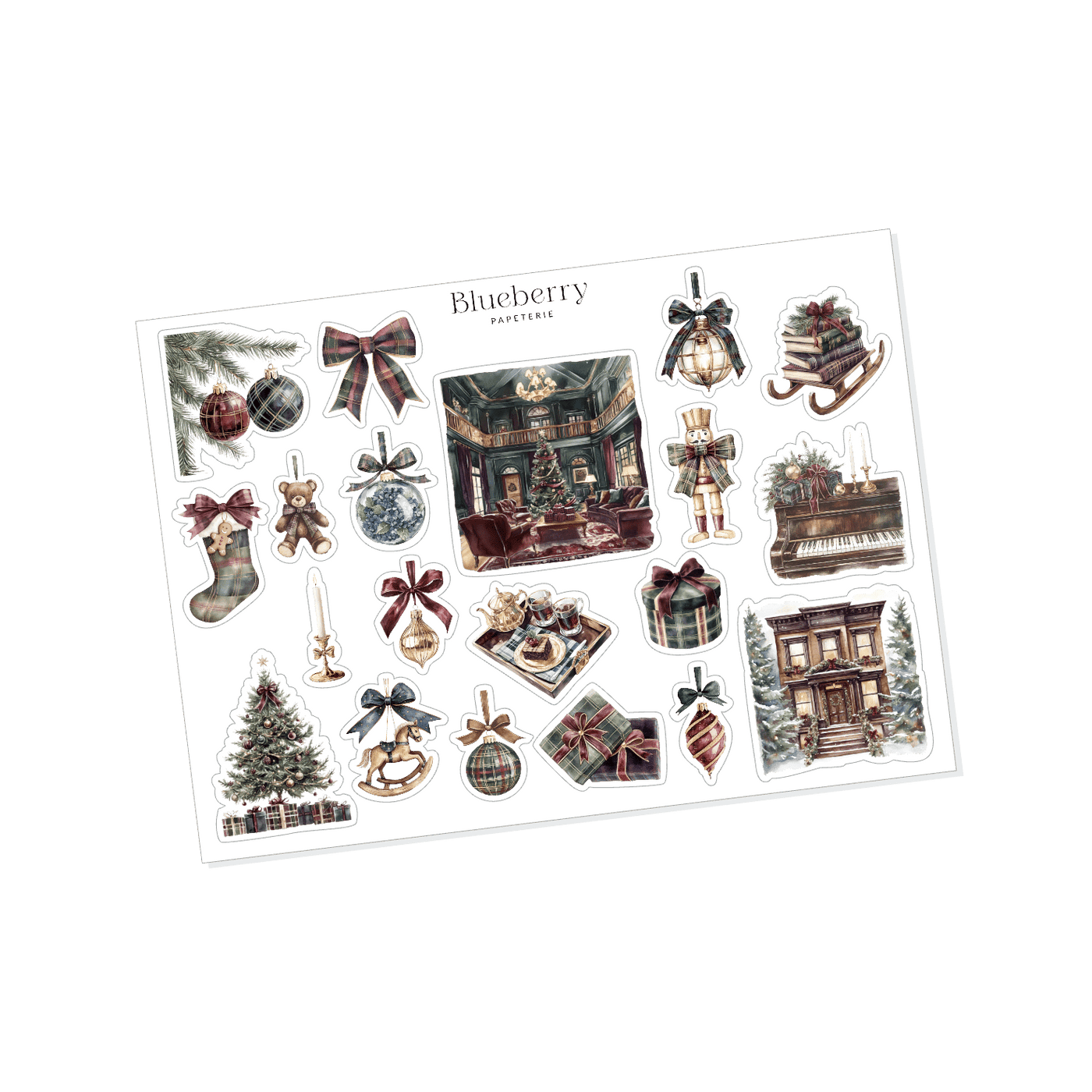 Collection d'autocollants Élegantes traditions - Blueberry Papeterie