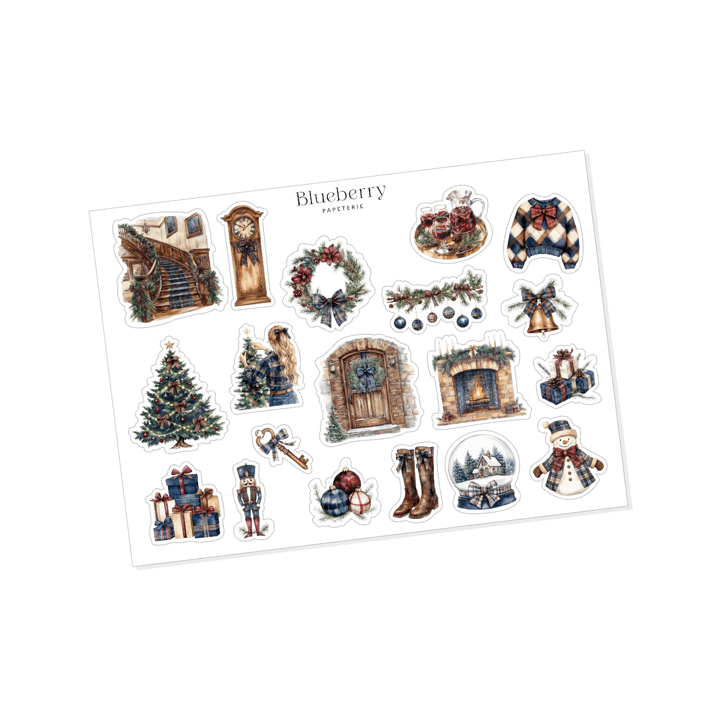 Collection d'autocollants Élegantes traditions - Blueberry Papeterie