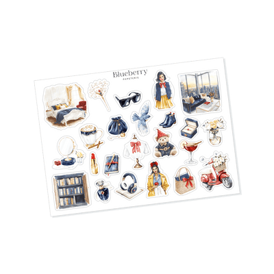 Collection d'autocollants Princesse Blanche comme neige - Blueberry Papeterie