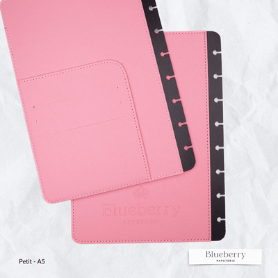 Couverture en cuir végan Saffiano - Petit A5 - Blueberry Papeterie