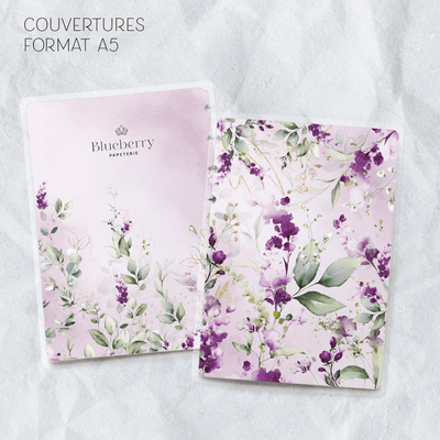 Couverture plastifiée format A5 - Blueberry Papeterie