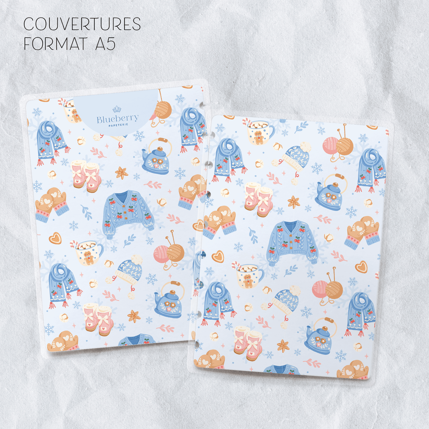 Couverture plastifiée format A5 - Blueberry Papeterie