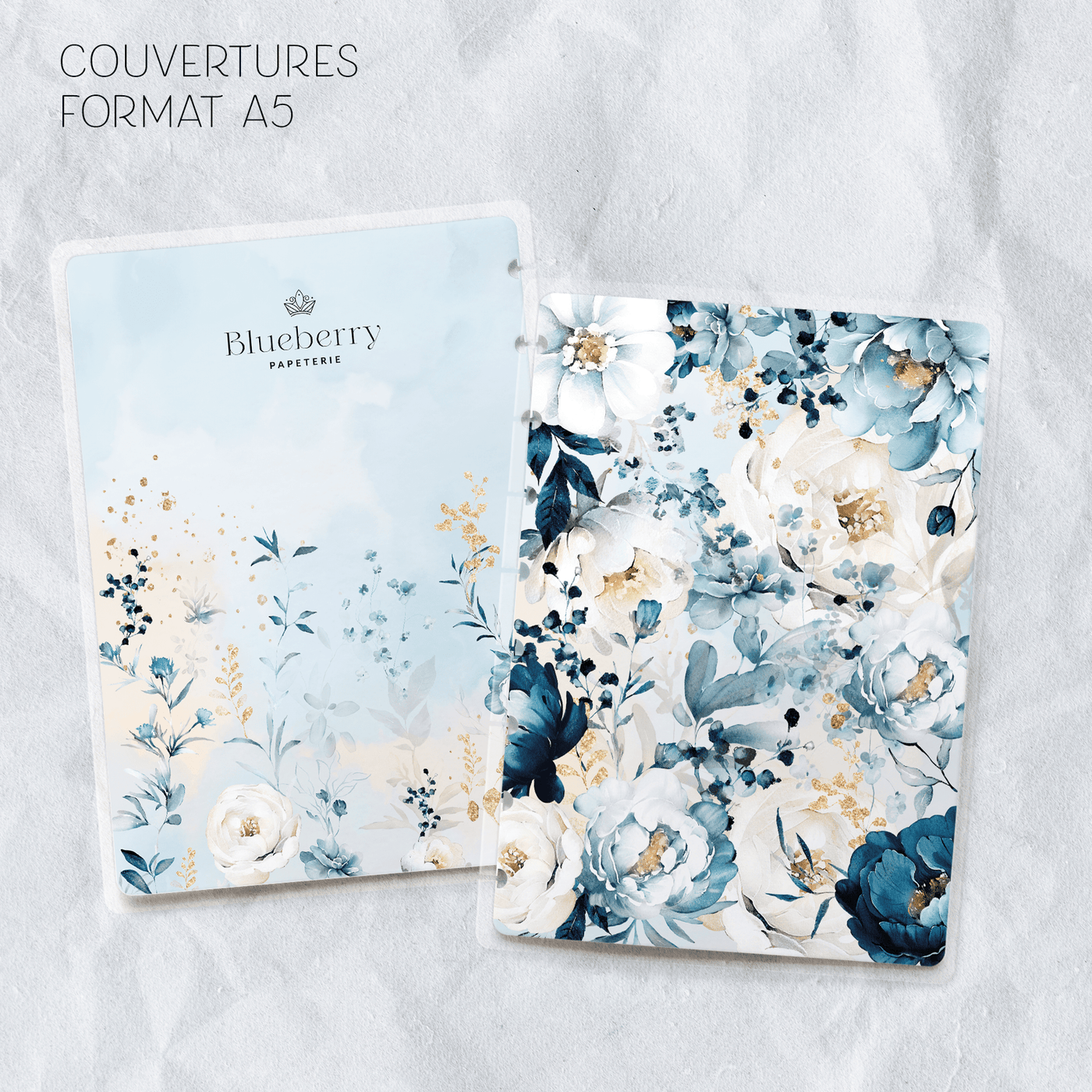 Couverture plastifiée format A5 - Blueberry Papeterie