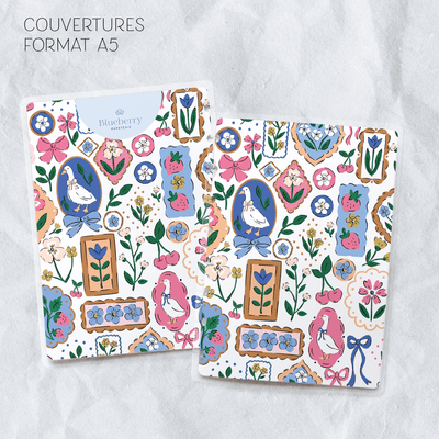 Couverture plastifiée format A5 - Blueberry Papeterie