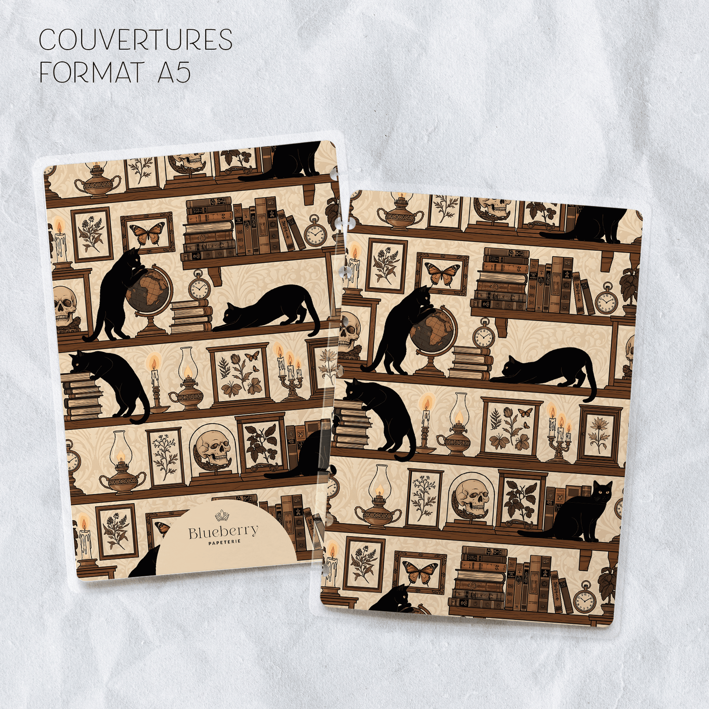 Couverture plastifiée format A5 - Blueberry Papeterie