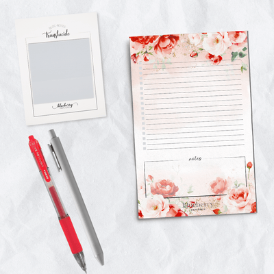 Ensemble cadeau Fleurs rouge - Blueberry Papeterie