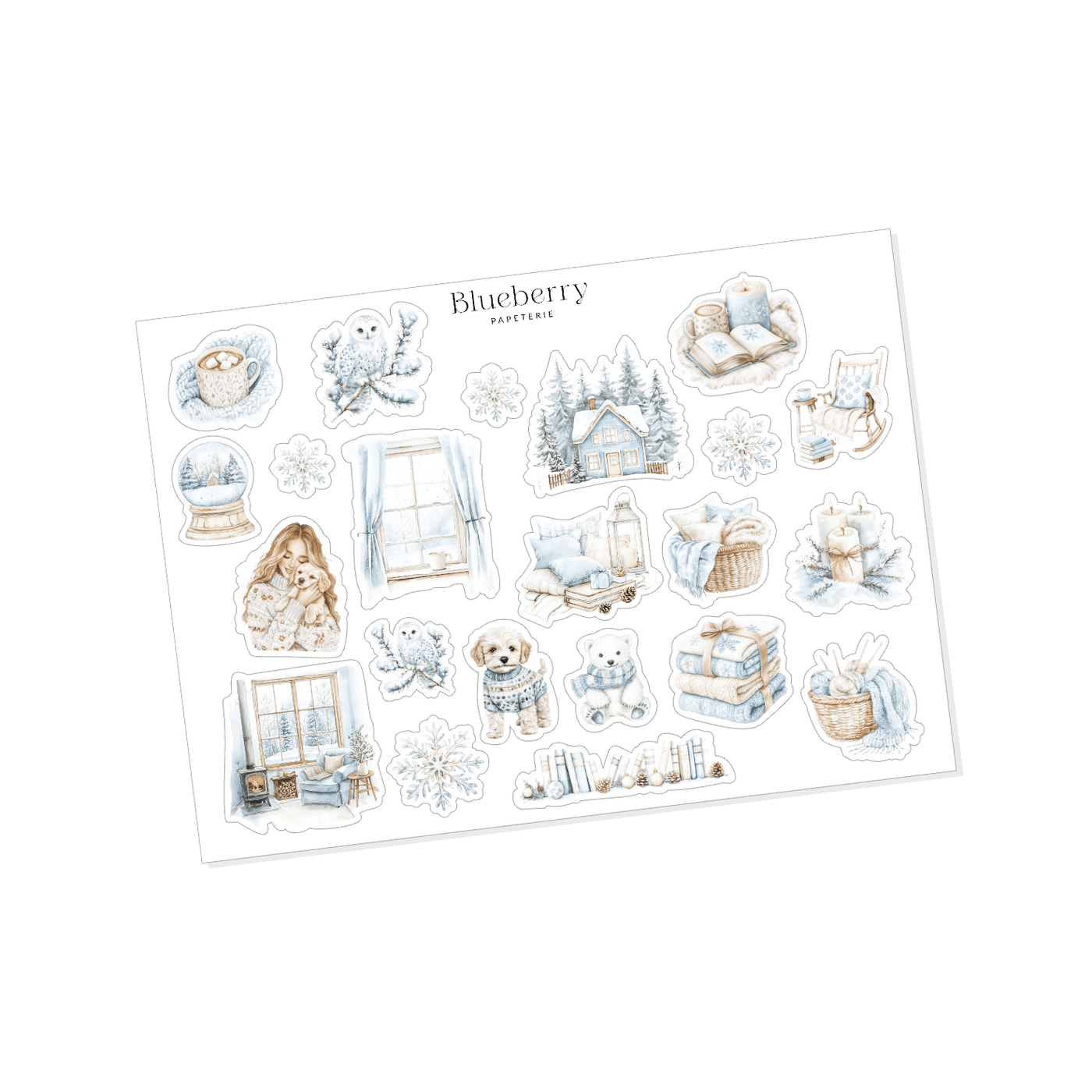 Ensemble thématique - Collection Fleurs de givre - Blueberry Papeterie