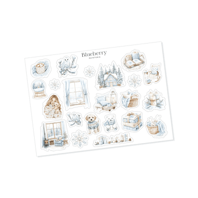 Ensemble thématique - Collection Fleurs de givre - Blueberry Papeterie