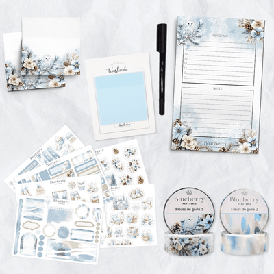 Ensemble thématique - Collection Fleurs de givre - Blueberry Papeterie