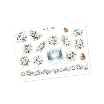 Ensemble thématique - Collection Fleurs de givre - Blueberry Papeterie