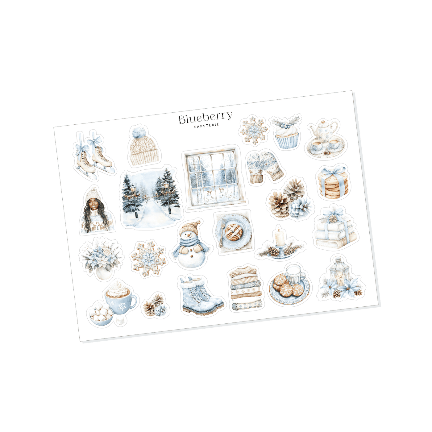 Ensemble thématique - Collection Fleurs de givre - Blueberry Papeterie