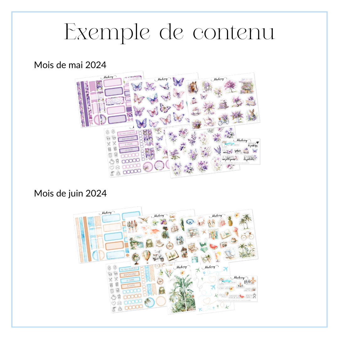 Monthly sticker subscription-french