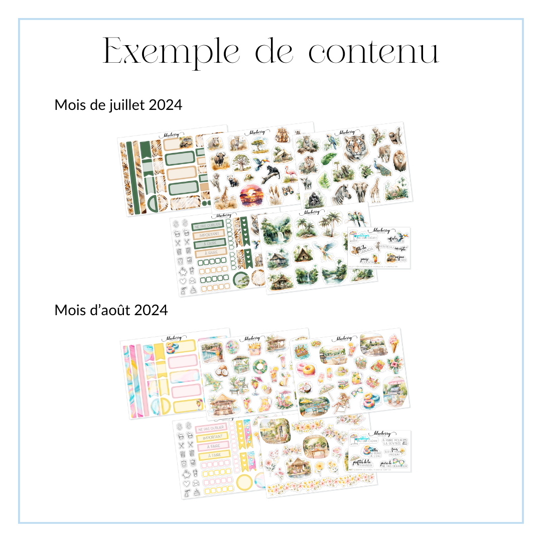 Monthly sticker subscription-french