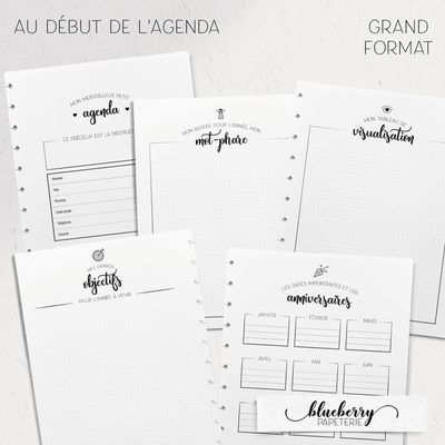 Intérieur de l'agenda - Vertical - 1re édition - Grand - Blueberry Papeterie