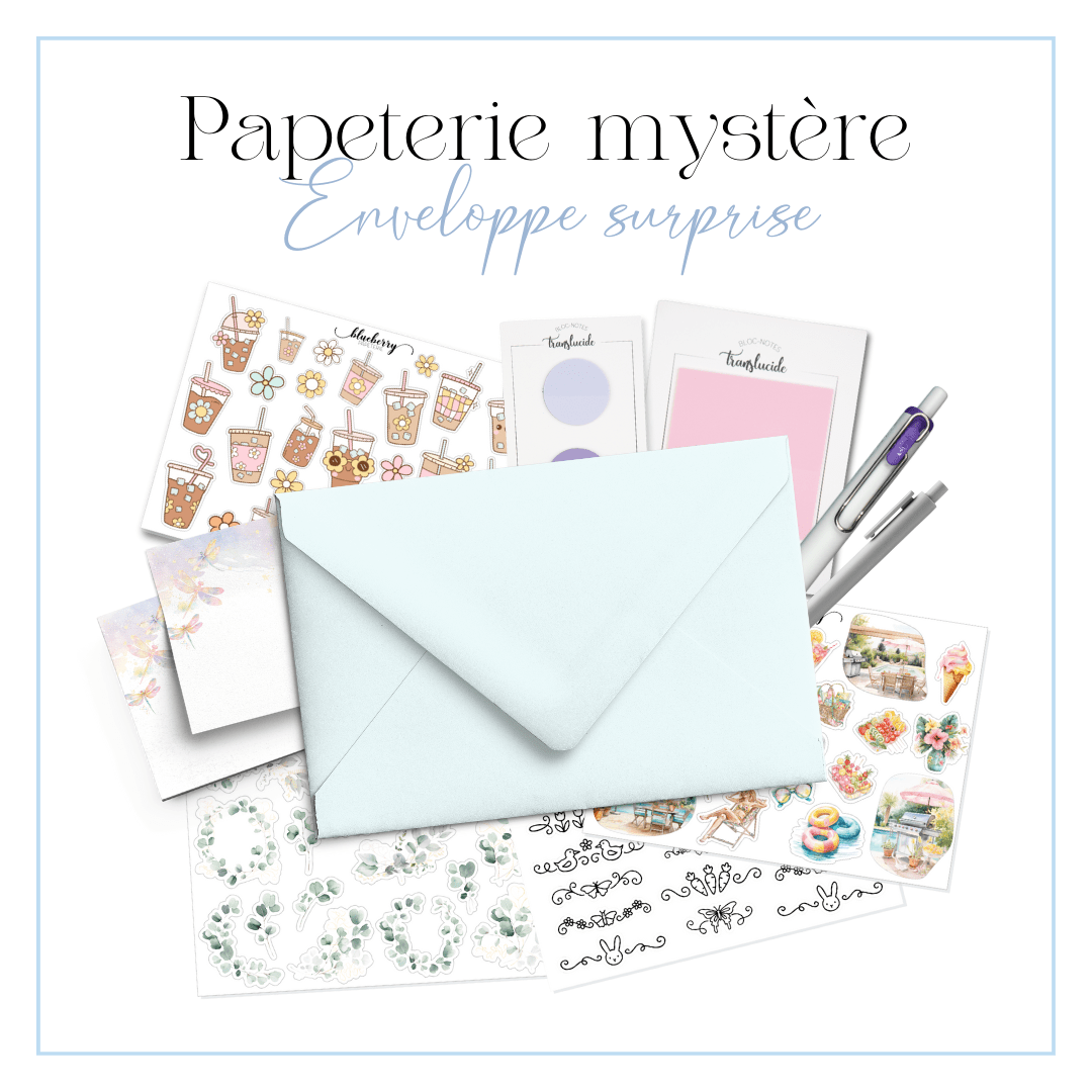 Papeterie mystère - Sac surprise - Blueberry Papeterie