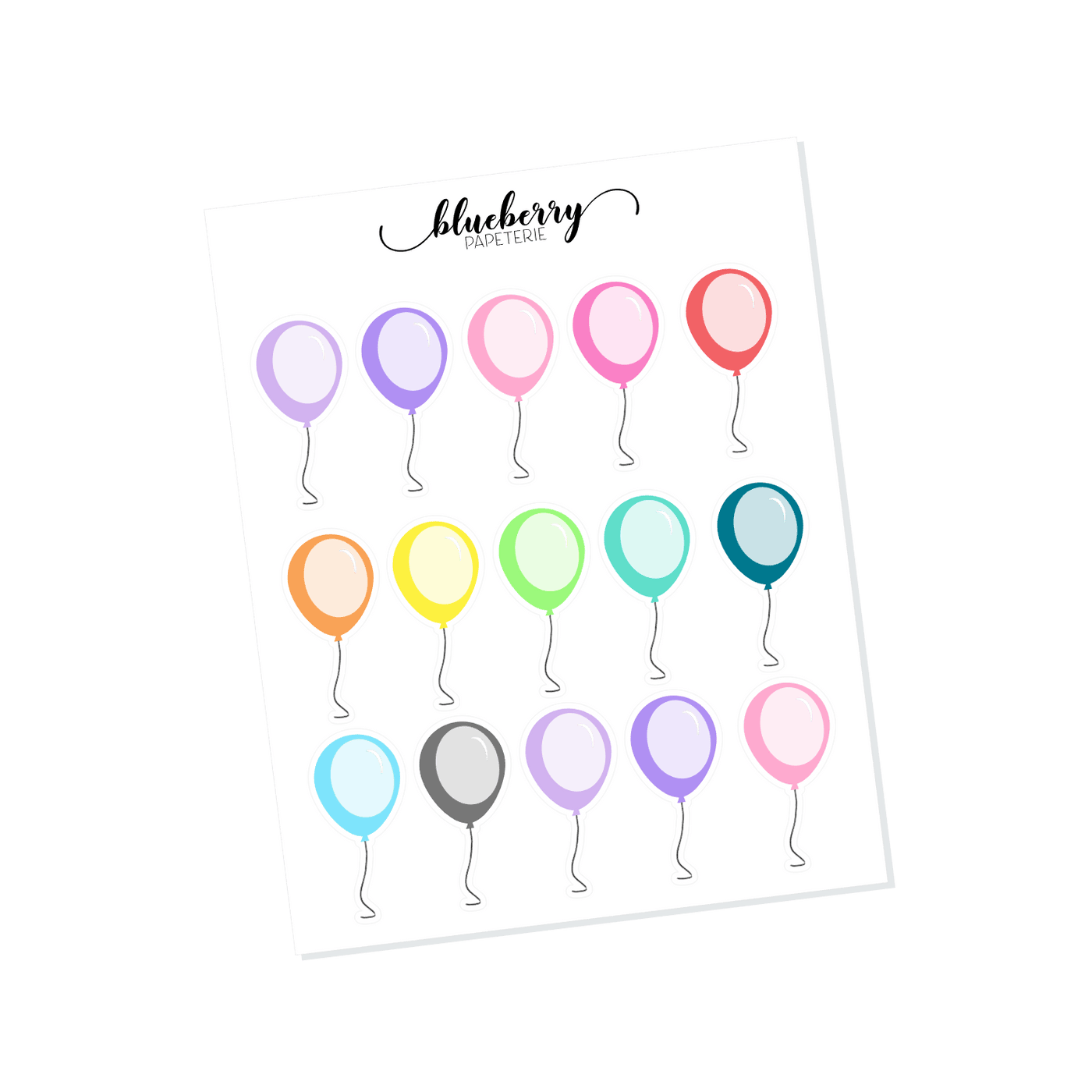 Autocollants Ballons de fête - Blueberry Papeterie