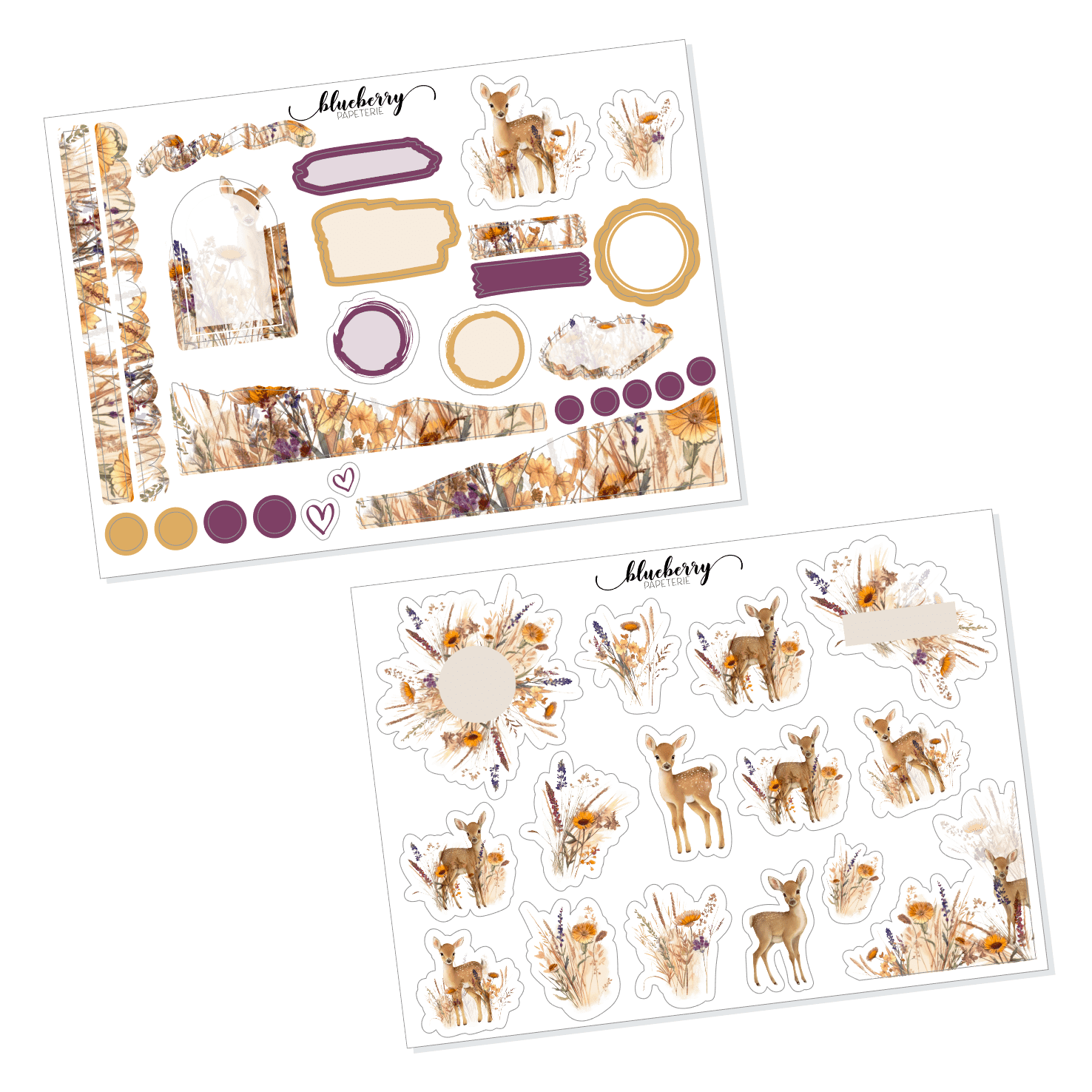 Stickers Fawn Blueberry Papeterie Stickers fawn blueberry papeterie