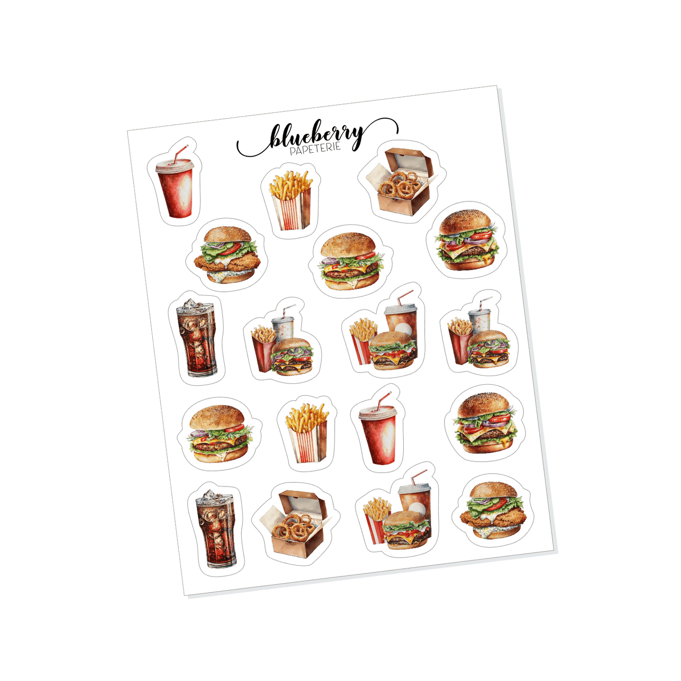 Autocollants Fast-food hamburger - Blueberry Papeterie