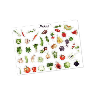 Autocollants Jardin - Fruits et légumes - Blueberry Papeterie