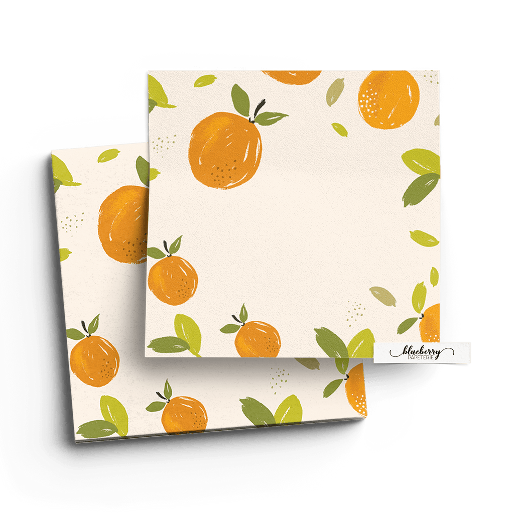 Bloc note autocollant - Orange – Blueberry Papeterie