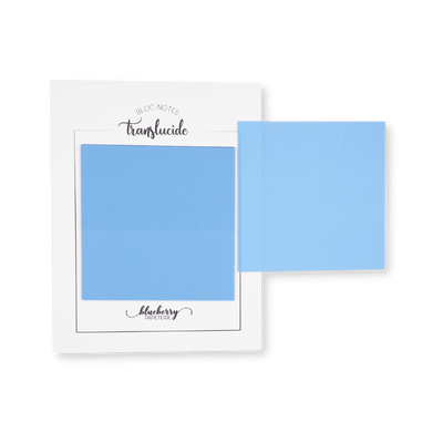 Bloc notes autocollant translucide- Bleu - Blueberry Papeterie